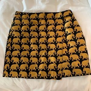 Jcrew gold elephant skirt NWOT